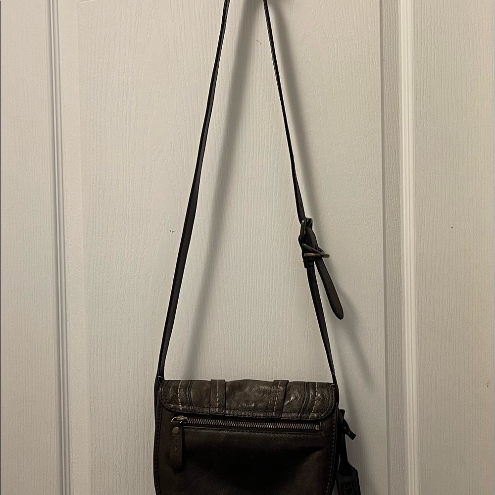 FRYE ANNA SADDLE HANDBAG DB222 CHARCOAL ITALIAN LEATHER $498 - Picture 7 of 16